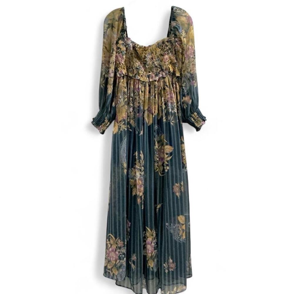 Free People Angel Eyes Maxi Dress Blue Floral Size Small - Picture 4 of 10